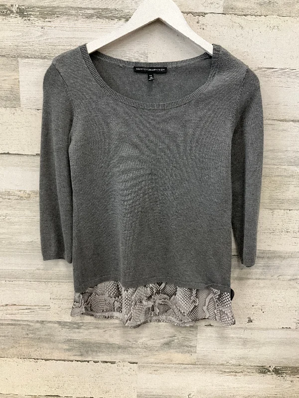 Top Long Sleeve By White House Black Market In Grey, Size: Xs