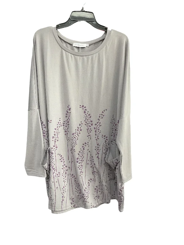 Top 3/4 Sleeve By Misslook In Grey, Size: 2x