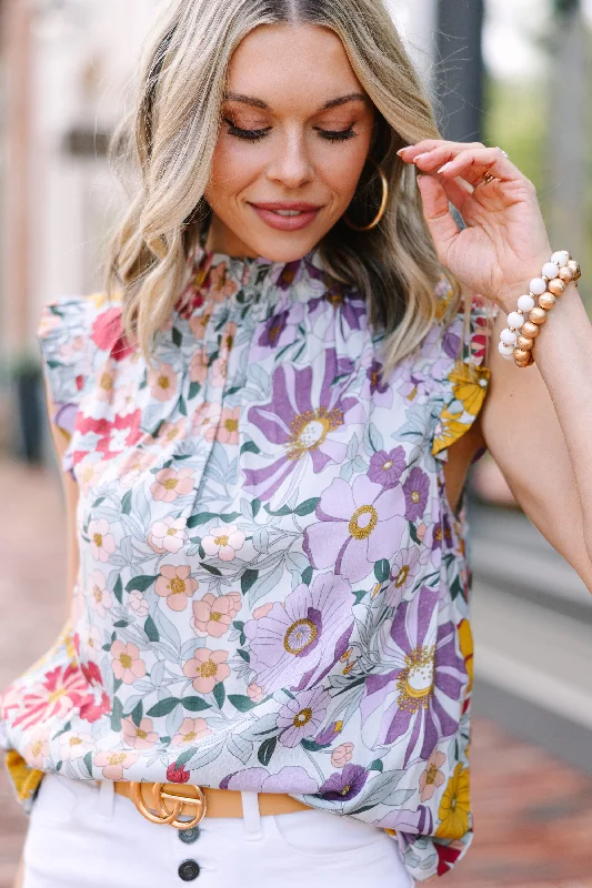 Put It To The Test Lavender Purple Floral Tank