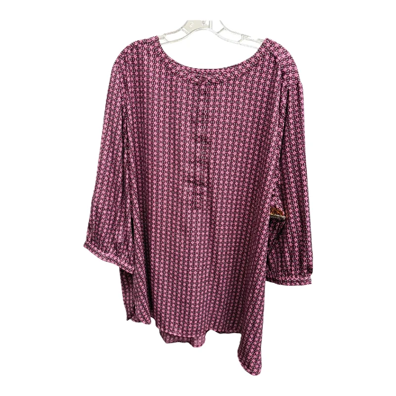 Top 3/4 Sleeve By Woman Within In Purple, Size: 2x