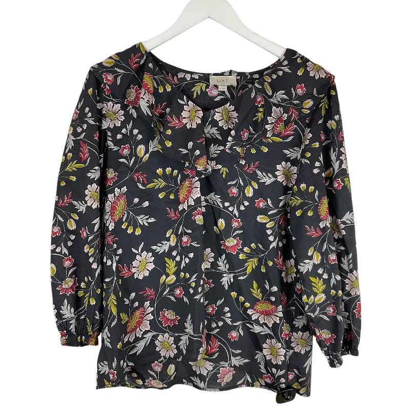 Top Long Sleeve By Loft In Floral Print, Size: M