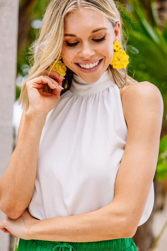 Stay Sweet White Halter Tank