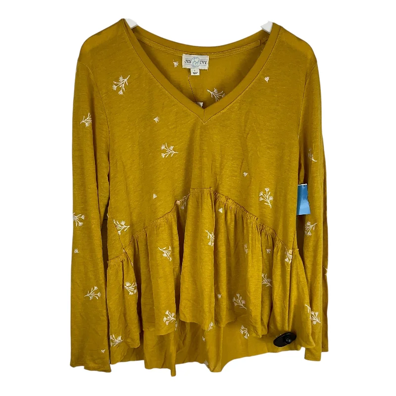 Top Long Sleeve By Clothes Mentor In Yellow, Size: L