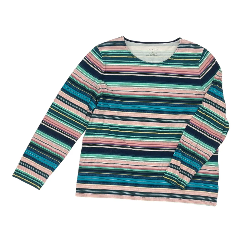 Top 3/4 Sleeve By Talbots In Striped Pattern, Size:2X