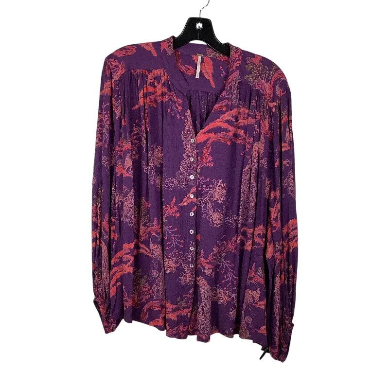 Top Long Sleeve By Free People In Purple, Size: Xs