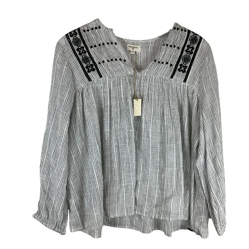 Top Long Sleeve By World Market In Striped Pattern, Size: M