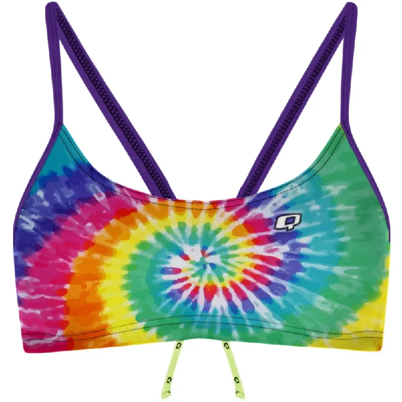 Tie Dye Colors Bandeau Bikini Top