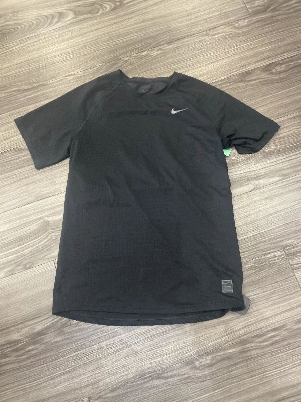 Athletic Top Short Sleeve By Nike In Black, Size: L