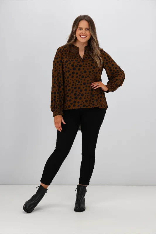 Stella + Gemma Polly Blouse Choco Cheetah