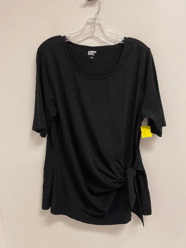 Top Short Sleeve By Lands End In Black, Size: L