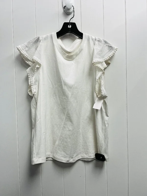 Top Short Sleeve Designer By Kate Spade In White, Size: M