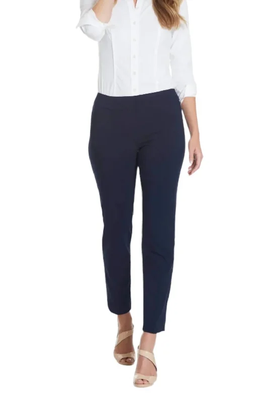 Faux Pocket Ankle Pants In Midnight