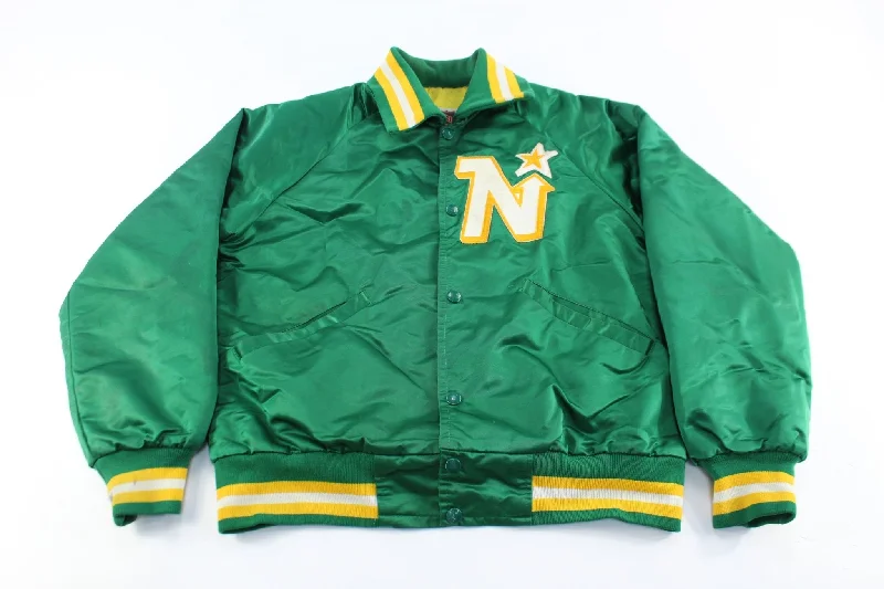 Starter Minnesota North Stars Green & Yellow Bomber Jacket