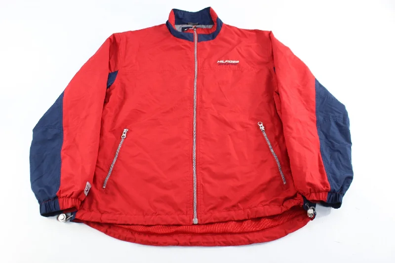 Tommy Hilfiger Athletics Embroidered Navy Blue & Red Zip Up Jacket