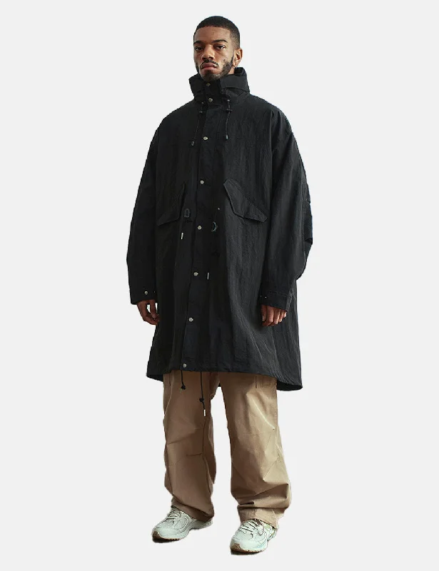 Uniform Bridge Nylon Military Fishtail Parka - Black