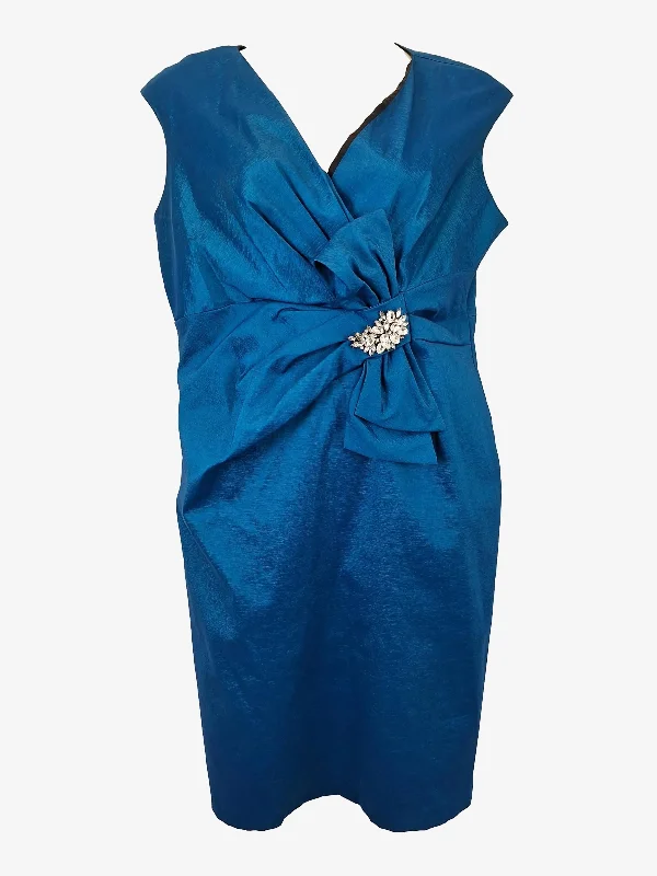 Anthea Crawford Graceful Evening Cobalt Midi Dress Size 18