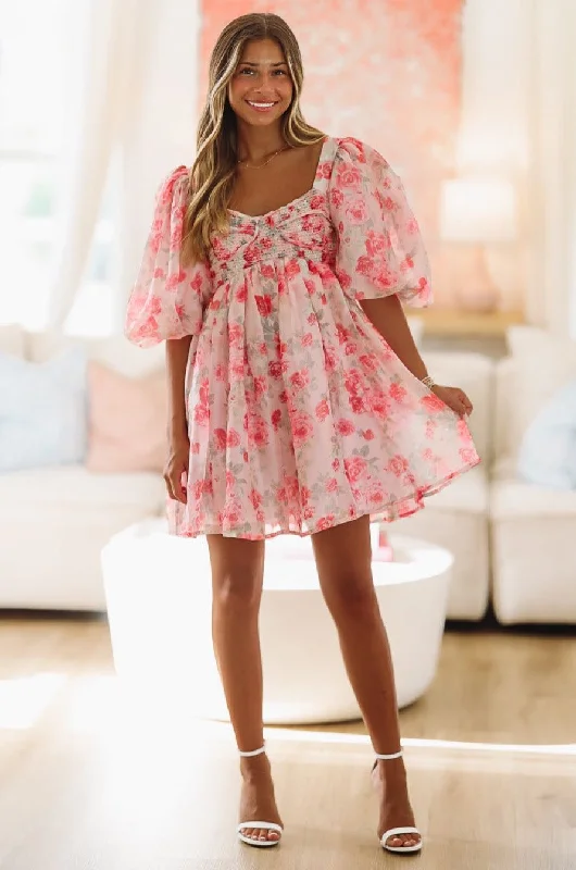 Leah Mini Dress - Pink