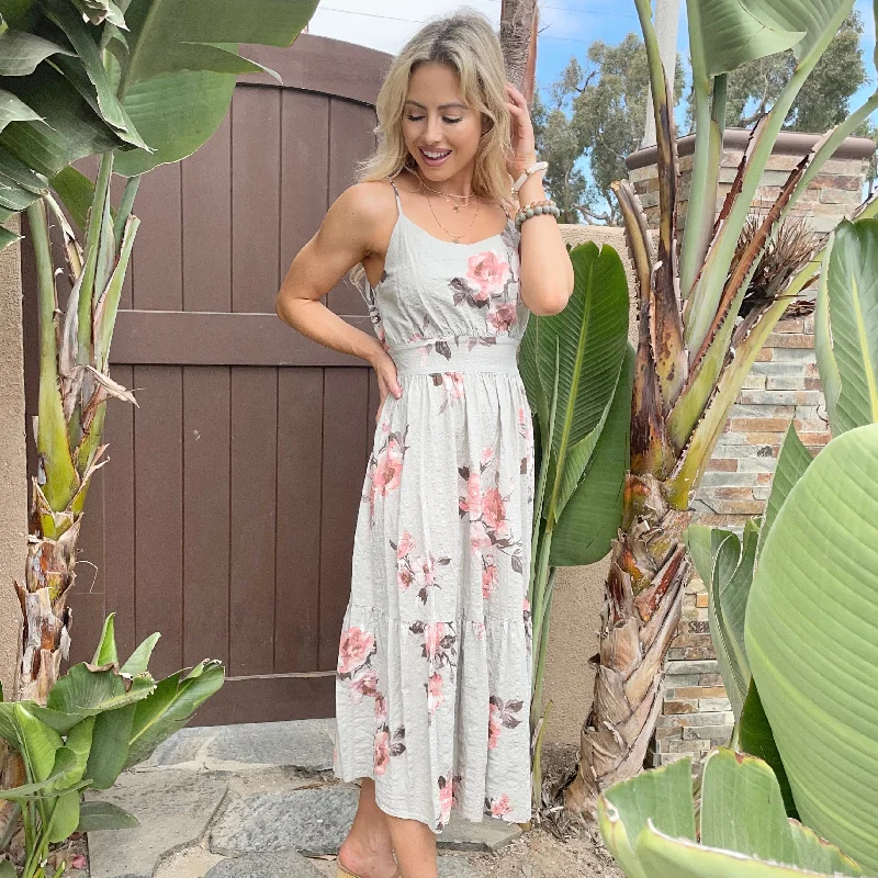 Vintage Sage Floral Maxi Dress