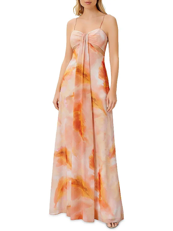 Womens Printed Maxi Evening Dress