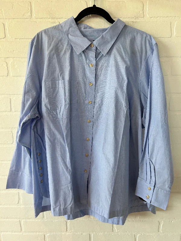 Blue Blouse Long Sleeve Talbots, Size 3x