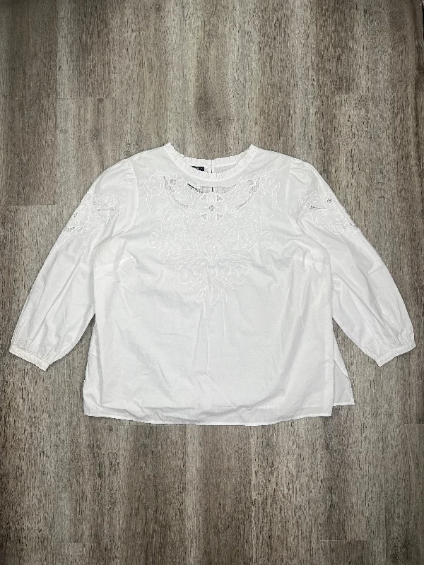 White Blouse Long Sleeve Talbots, Size 3x