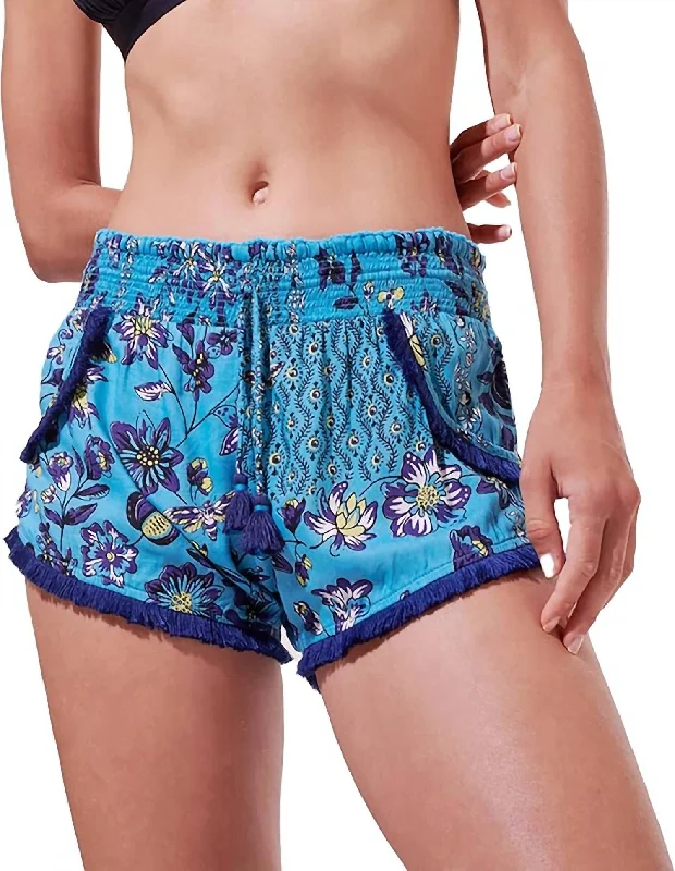 Women's Lulu Boxer Shorts In Sky Botanique