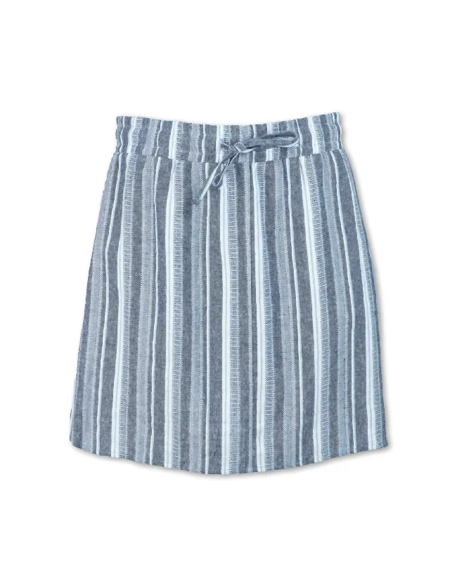 Women's Striped Skort In Indigo