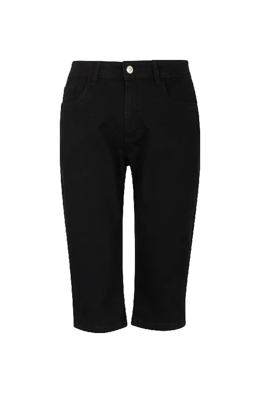 Twin Lakes Below Knee Jeans | Black | 6503A1