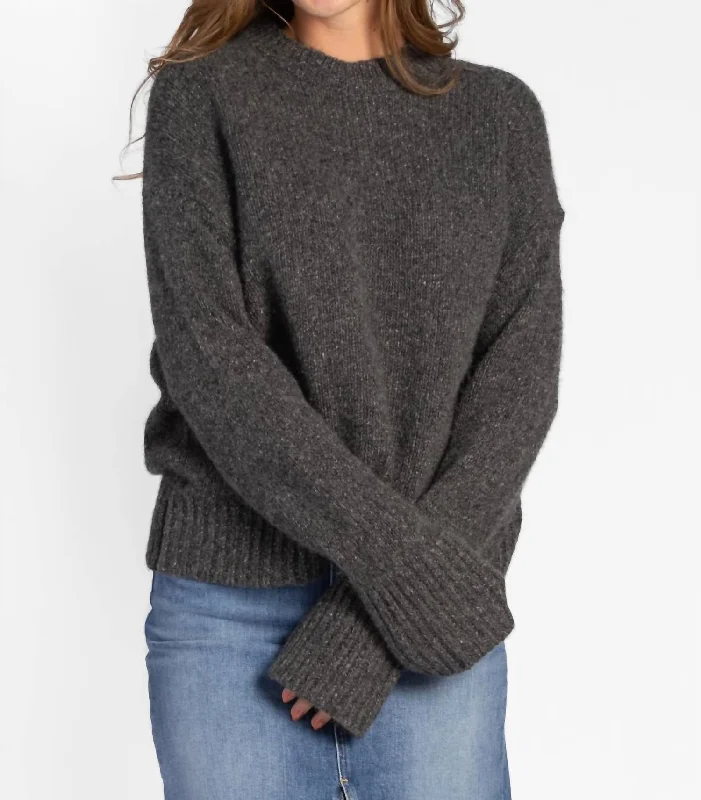 Donegal Easy Crewneck Sweater In Speckled Charcoal